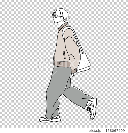 東京ファッションスナップ 春 メンズカジュアルコーデ ブルゾンとワイドパンツの男性イラスト 東京ファッションスナップ 春 メンズカジュアルコーデ ブルゾンとワイドパンツの男性イラスト 138067409