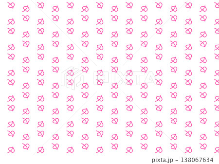 Sweet seamless background featuring pink doodle leaf outlines on white. Ideal for nursery textiles, stationery, and feminine branding. 138067634