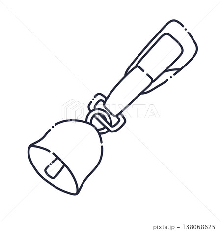 とぎれた線のクマ鈴の線画イラスト 138068625