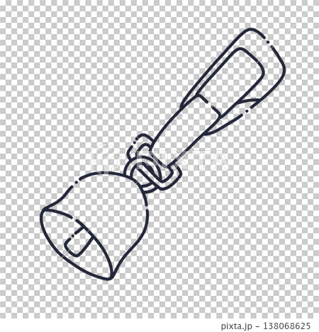 とぎれた線のクマ鈴の線画イラスト 138068625