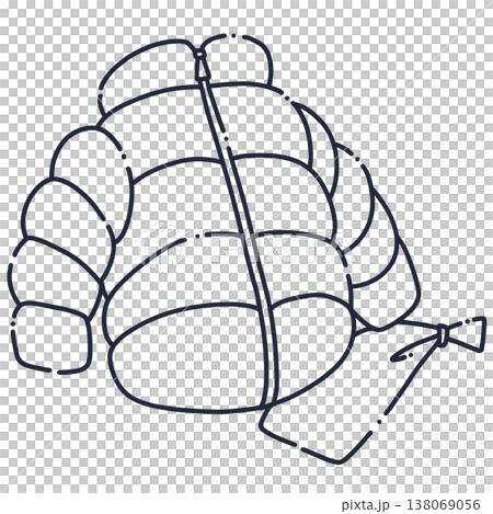 とぎれた線の防寒着の線画イラスト とぎれた線の防寒着の線画イラスト 138069056