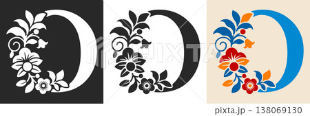 Capital Letter O With Floral Pattern 138069130