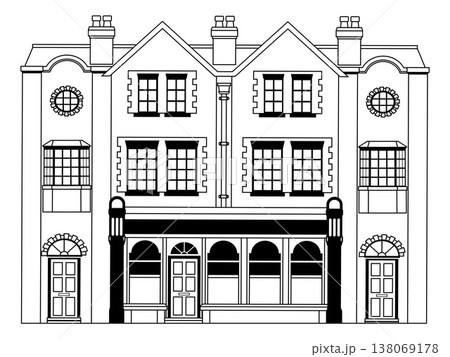 House Old Building Outline Illustration 138069178