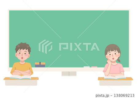 授業で考える男の子と女の子 138069213