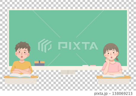 授業で考える男の子と女の子 138069213