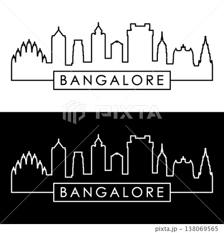Bangalore skyline. Linear style. Bangalore skyline. Linear style. 138069565