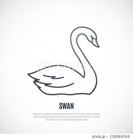 Swan simple line icon. 138069568