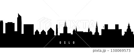 Vector silhouette illustration of Oslo city urban skyline. 138069573