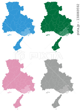 分割できる兵庫県地図セット 138069592