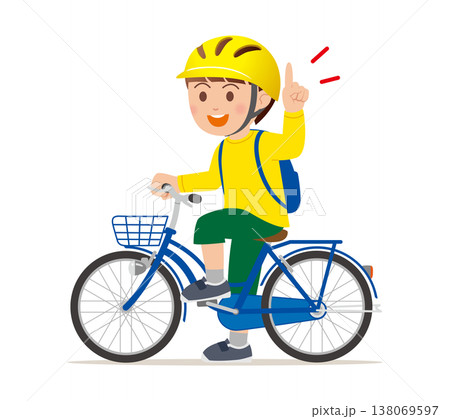 こども自転車ヘルメット着用02 こども自転車ヘルメット着用02 138069597