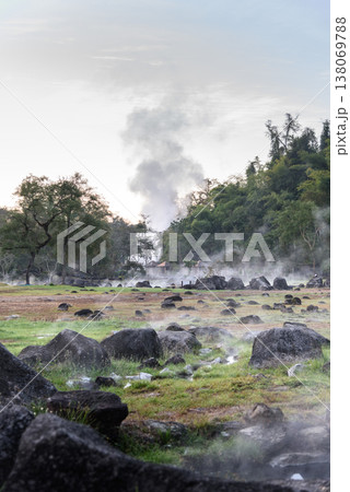 On-sen of Thailand,Fang Hot Spring at National Park in Chiang Mai,Thailand. 138069788