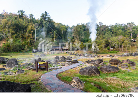 On-sen of Thailand,Fang Hot Spring at National Park in Chiang Mai,Thailand. On-sen of Thailand,Fang Hot Spring at National Park in Chiang Mai,Thailand. 138069790