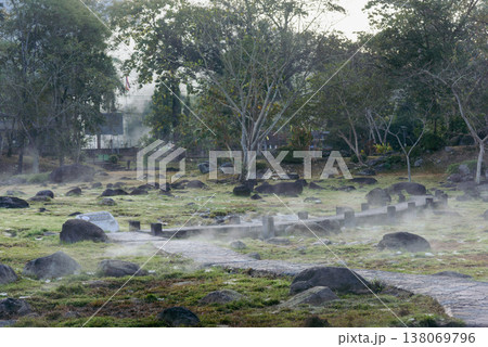 On-sen of Thailand,Fang Hot Spring at National Park in Chiang Mai,Thailand. 138069796