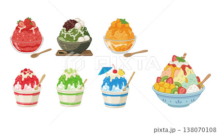 豪華なかき氷のセット 138070108