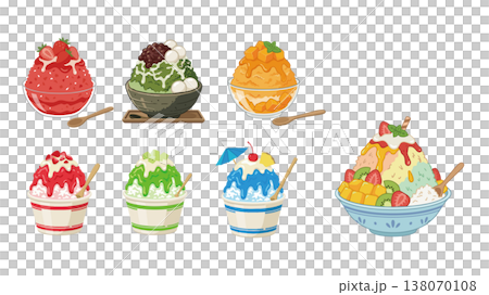 豪華なかき氷のセット 138070108