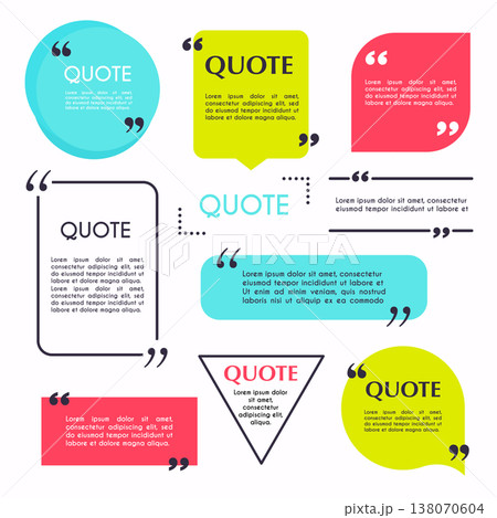 Quote blank template. Design elements, circle business card, paper sheet, information, text for your design. Quote blank template. Design elements, circle business card, paper sheet, information, text for your design. 138070604