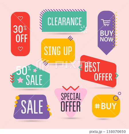 Collection of premium promo seals/stickers. Isolated vector illustration. Collection of premium promo seals/stickers. Isolated vector illustration. 138070650
