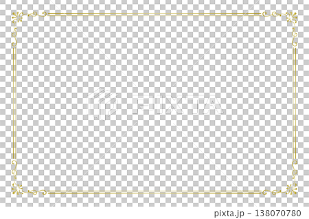 A single European antique frame placed on a white background, background material of a gold vintage frame A single European antique frame placed on a white background, background material of a gold vintage frame 138070780