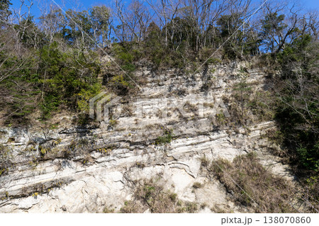 地層の見える崖　老川露頭 138070860