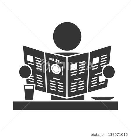メニューを見る人物のシルエットアイコン 138071016