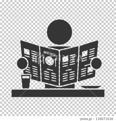 メニューを見る人物のシルエットアイコン 138071016