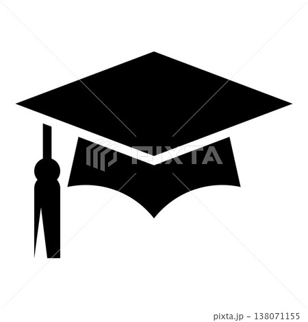 Mortar board or graduation cap sign. Higher education icon, university degree symbol. 138071155
