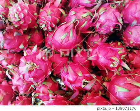 Red pitaya fruits. Fresh dragon fruit, pink red purple dragon fruit tropical in Turkey healthy fruit concept 138071176