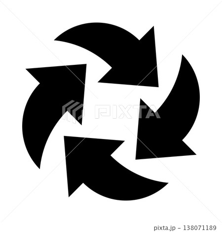 Four circle arrows in a round rotating circular motion flat vector icon for apps and websites Four circle arrows in a round rotating circular motion flat vector icon for apps and websites 138071189