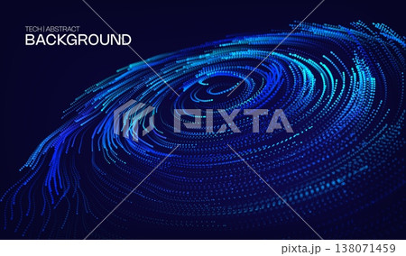 Abstract digital ai technology background with tech dots wave for big data science. 3d conference line with design pattern webinar for research graphic sound. Network presentation background. 138071459