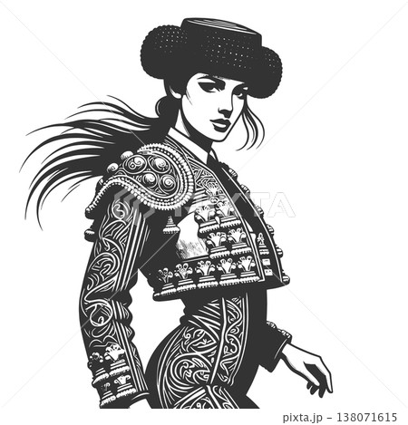 Woman Ornate Matador Costume vector illustration 138071615