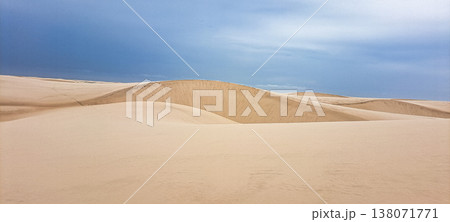 Dunes and lagoons of Atins, Lencois Maranhenses, Barreirinhas, Brazil. White sand dunes with pools of fresh water Dunes and lagoons of Atins, Lencois Maranhenses, Barreirinhas, Brazil. White sand dunes with pools of fresh water 138071771