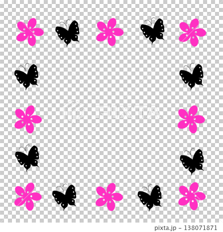 Butterfly and flower frame 138071871