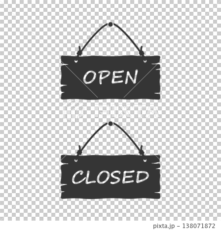 OPEN/CLOSEDのドアプレート　シルエットアイコン 138071872