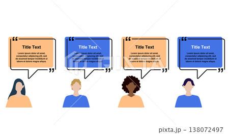 吹き出しと男女の人物、サンプルテキスト 138072497