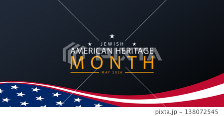 Jewish American Heritage Month Patriotic Wave Banner Jewish American Heritage Month Patriotic Wave Banner 138072545