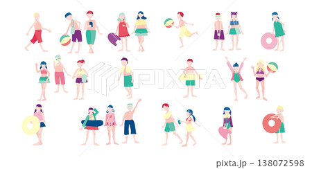 水着の人のイラストセット 水着の人のイラストセット 138072598