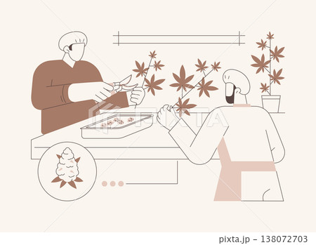 Trimming cannabis isolated cartoon vector illustrations. 138072703