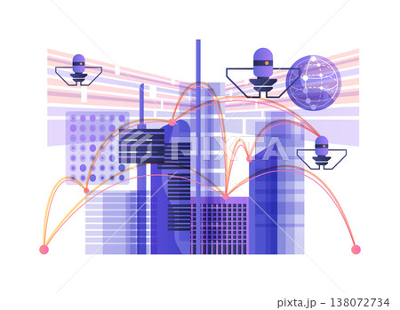 Metropolitan Quantum Mesh abstract concept vector illustration. Metropolitan Quantum Mesh abstract concept vector illustration. 138072734