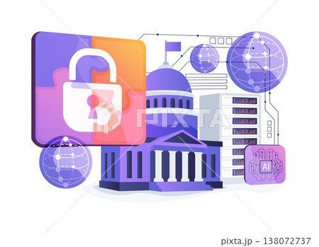 Secure Government Quantum Channels abstract concept vector illustration. 138072737