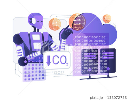 Quantum Random Number Clouds abstract concept vector illustration. 138072738