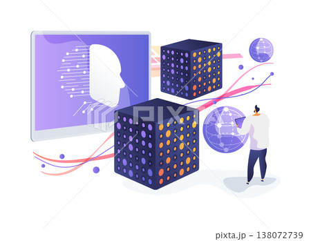 Quantum Internet Protocol Testing abstract concept vector illustration. 138072739