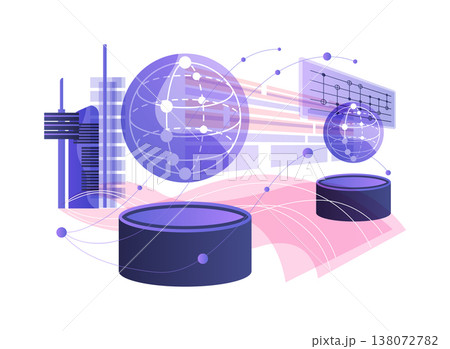 Photon Qubit Teleportation Links abstract concept vector illustration. 138072782