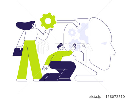 Machine learning isolated cartoon vector illustrations. 138072810