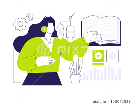 Voice-over artist isolated cartoon vector illustrations. 138072821