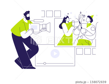 Videographer isolated cartoon vector illustrations. Videographer isolated cartoon vector illustrations. 138072839