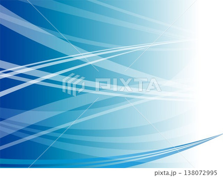 鮮やかなブルーのオシャレな波形の抽象背景素材 138072995