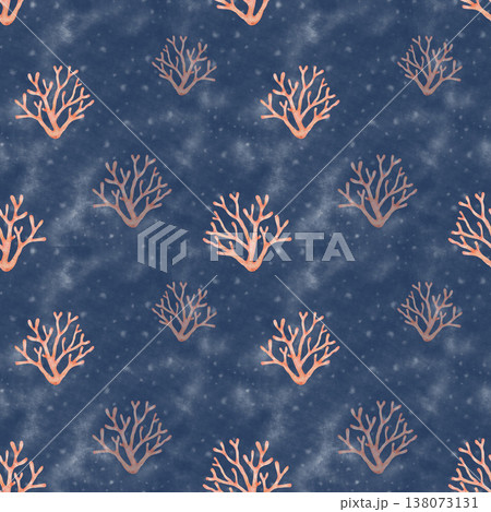 Coral branch watercolor seamless pattern Coral branch watercolor seamless pattern 138073131
