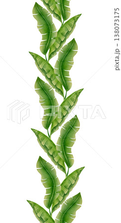 Tropical Banana Leaves Vertical Border Tropical Banana Leaves Vertical Border 138073175