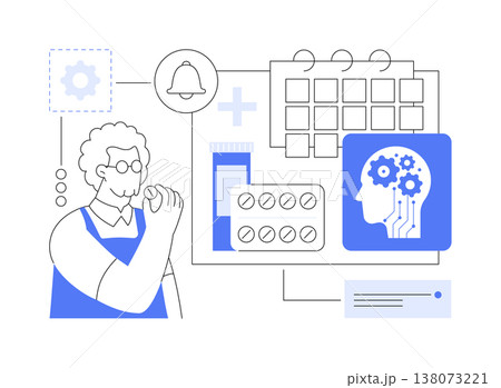 AI-Powered Medication Adherence Reminders abstract concept vector illustration. 138073221
