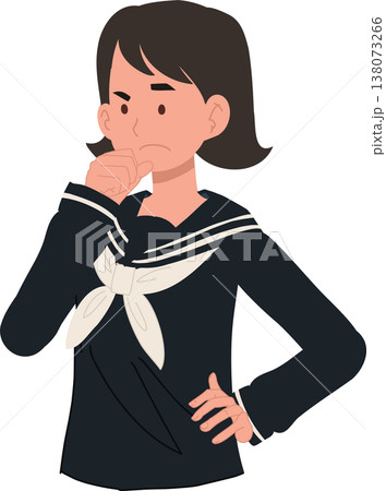a school girl looking confused and thinking expressing uncertainty and emotional state ideal for learning materials presentations and psychology topics a school girl looking confused and thinking expressing uncertainty and emotional state ideal for learning materials presentations and psychology topics 138073266